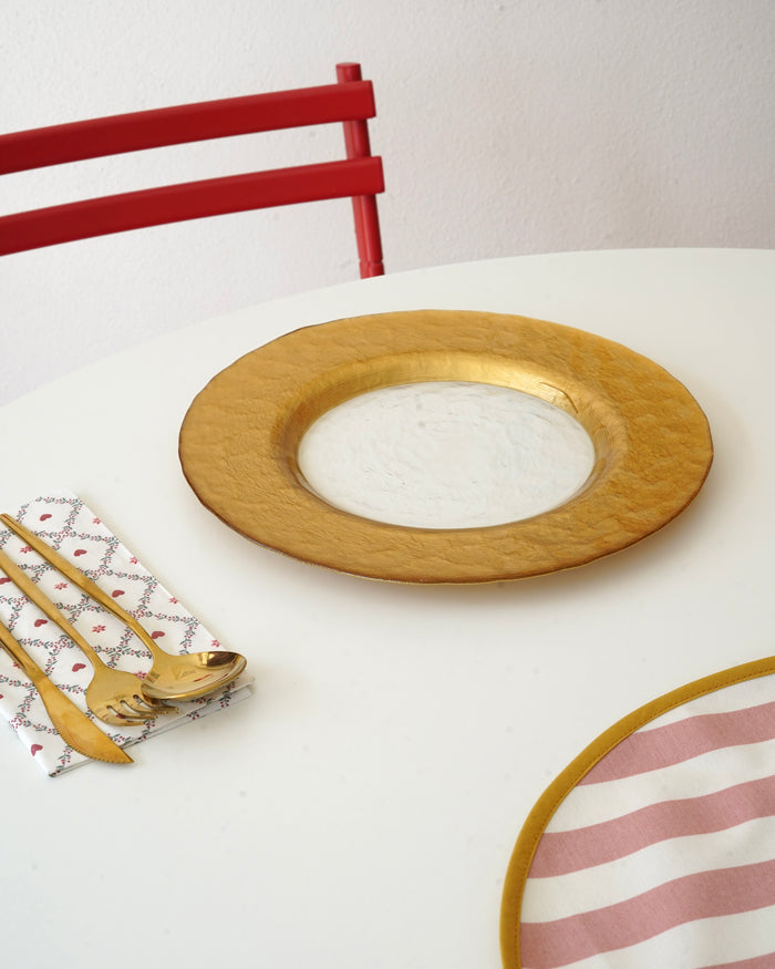 gold ortası şeffaf 28 cm tabak 5 adet