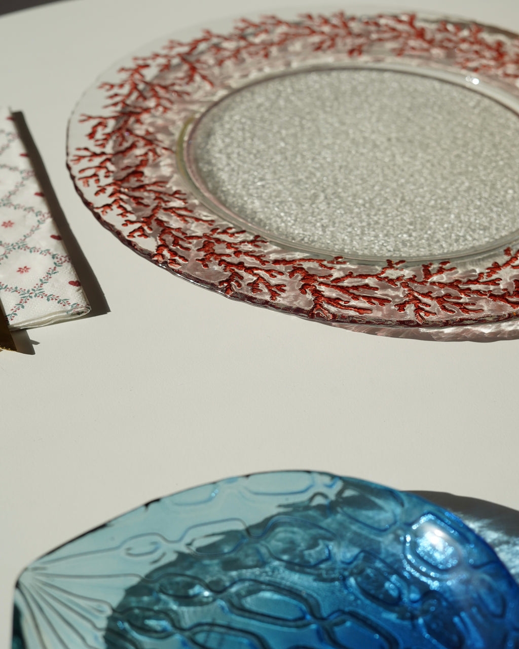 kırmızı yosun detaylı 33 cm tabak 6 kişilik