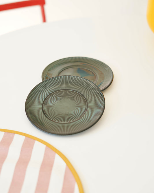 yeşil mini tatlı tabağı14 cm  2 adet