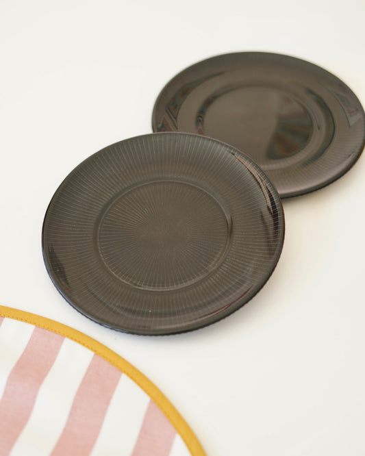 siyah mini tatlı tabağı 14 cm 2 adet