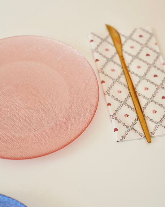 pembe simli pasta tabağı 6 kişilik