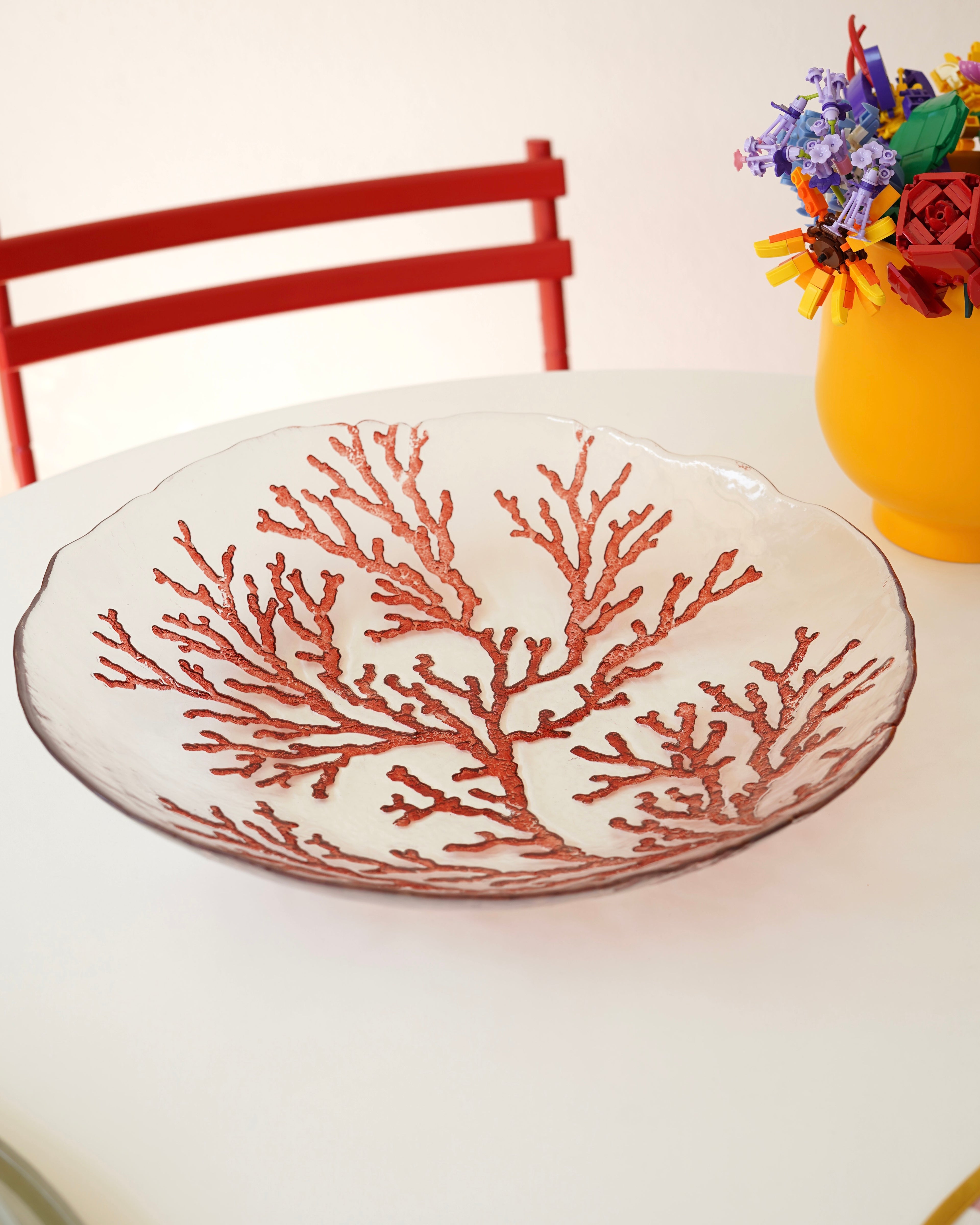 kırmızı yosun desenli meyvelik 40 cm