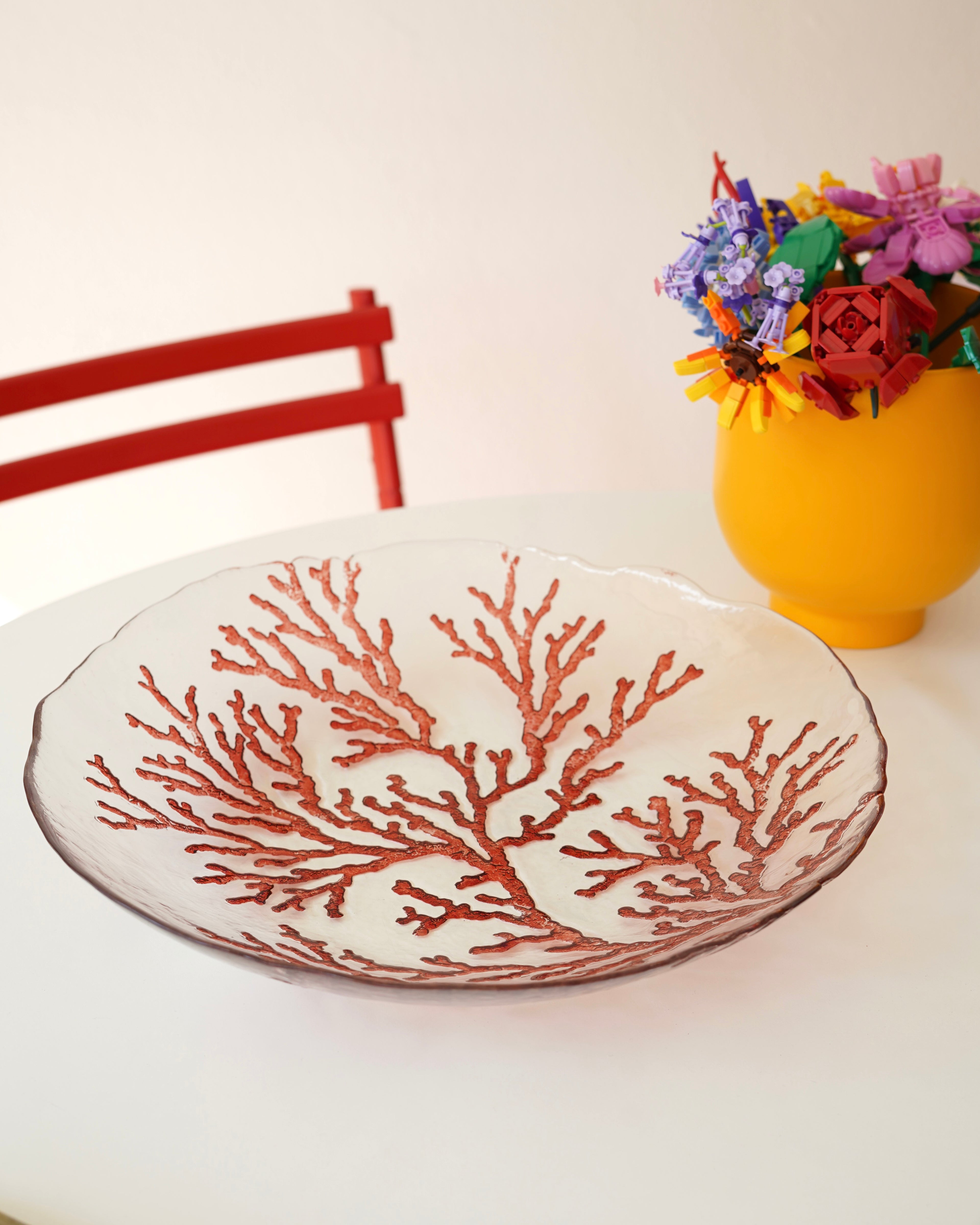 kırmızı yosun desenli meyvelik 40 cm