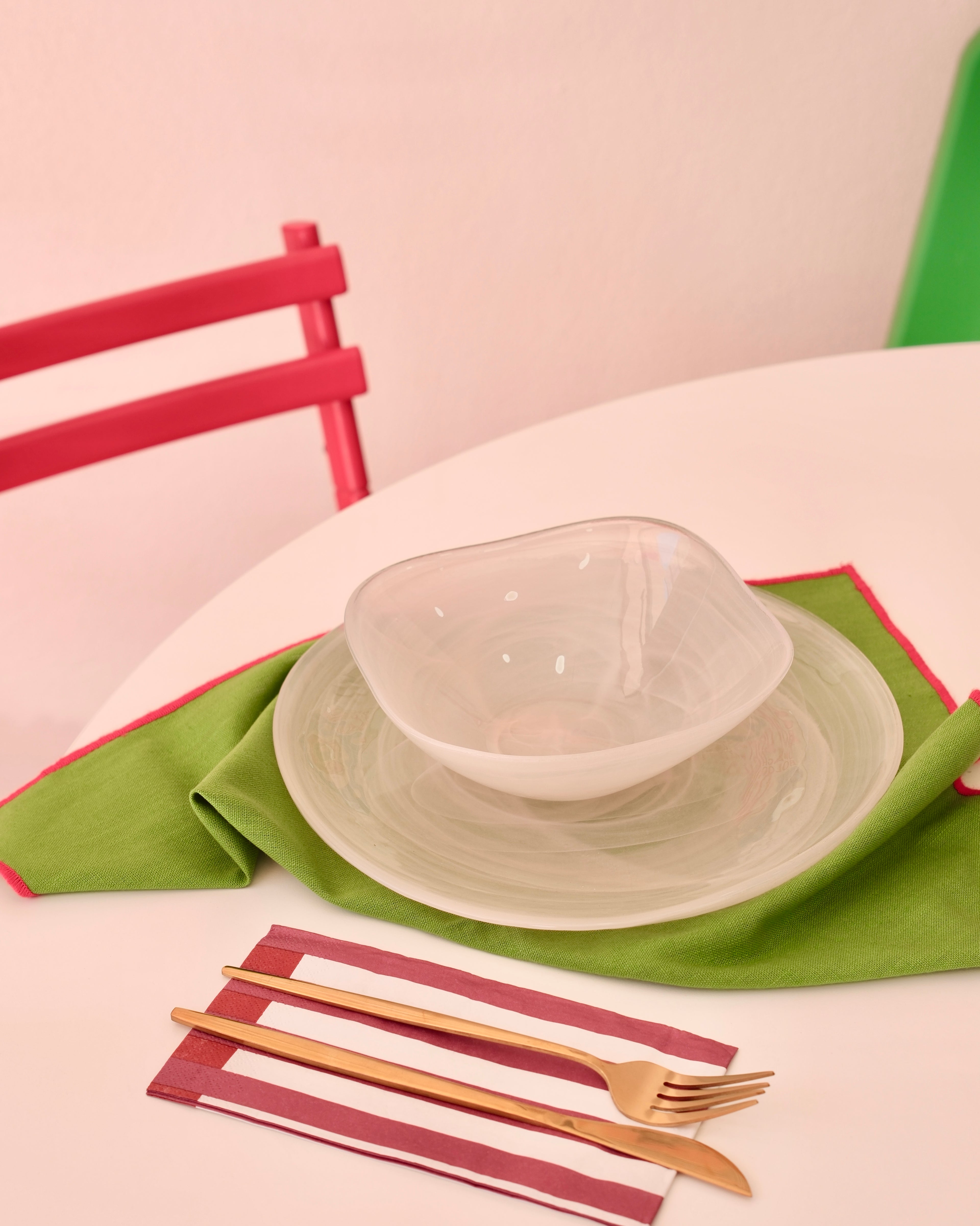 uçuk pembe yemek takımı 6 kişilik