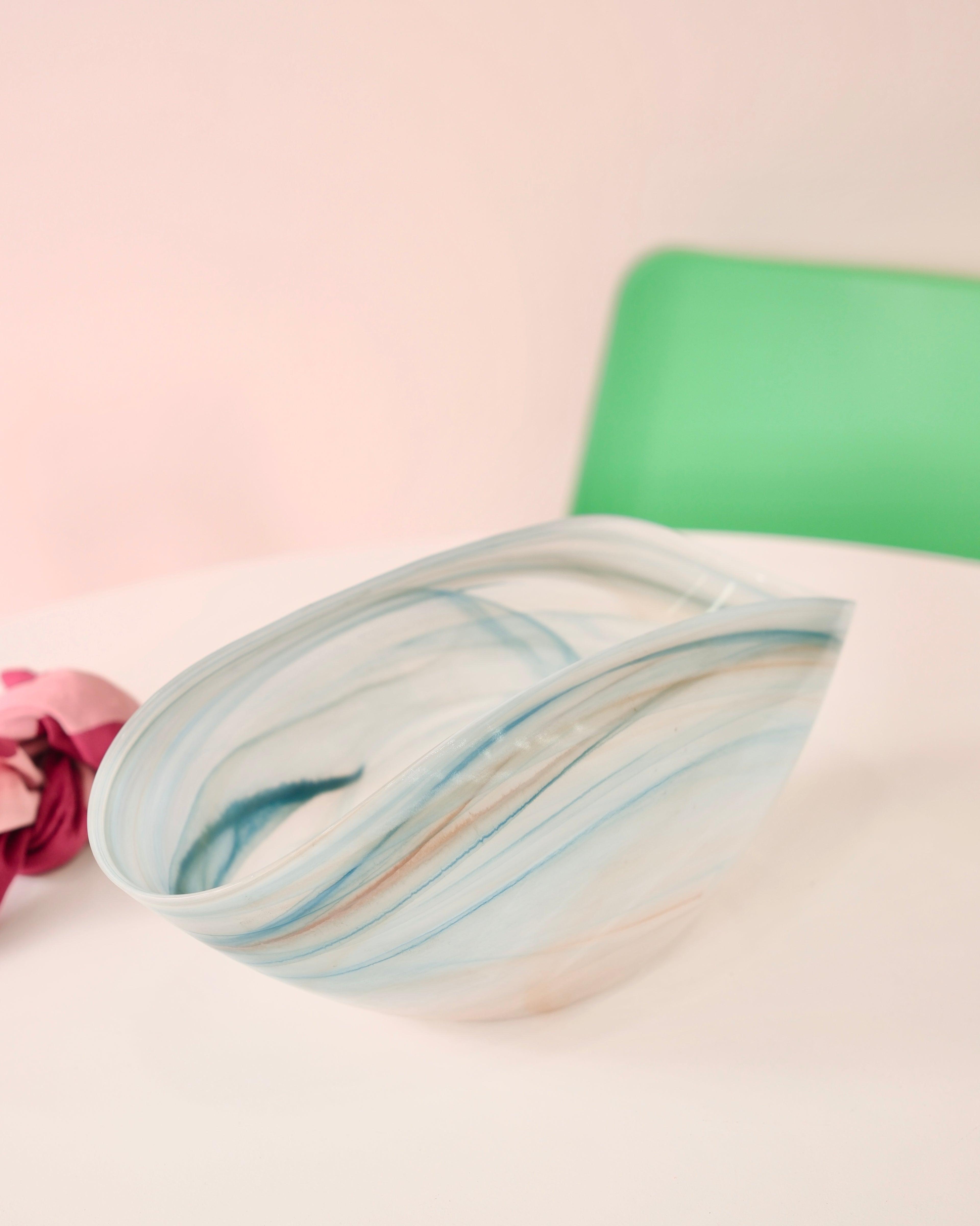 Büyük boy mavi oval kase