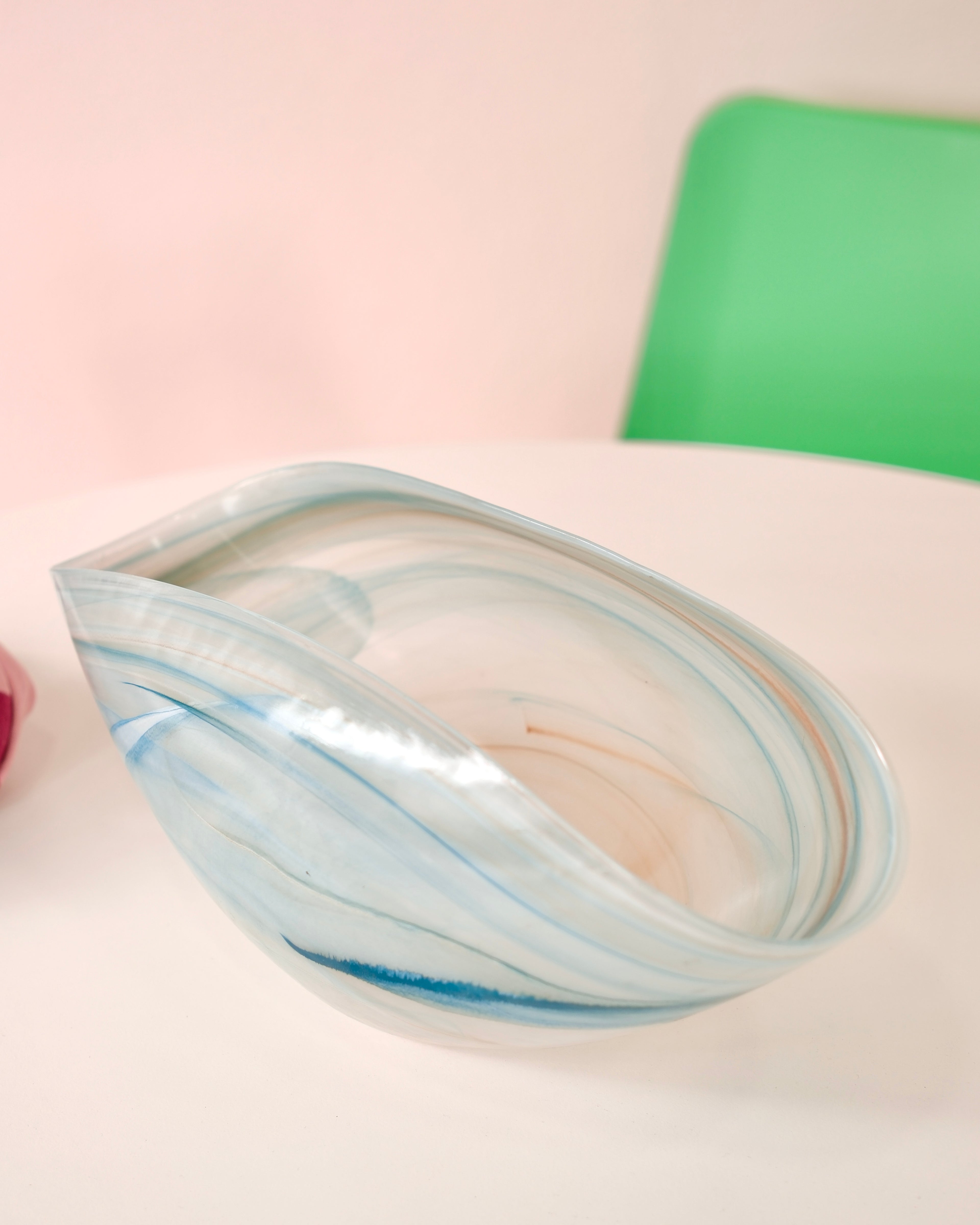 Büyük boy mavi oval kase