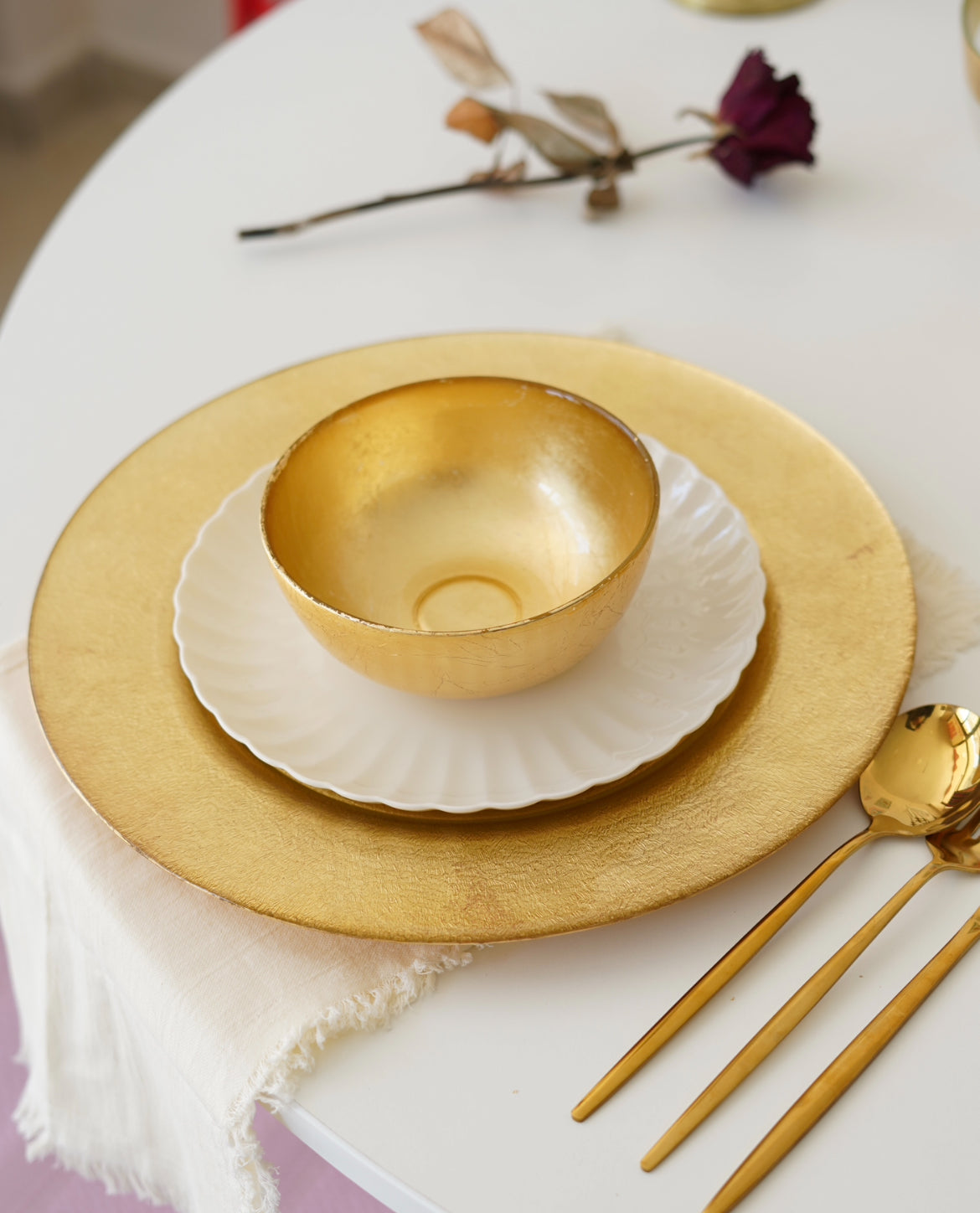 gold 6 kişilik yemek takımı 12 parça