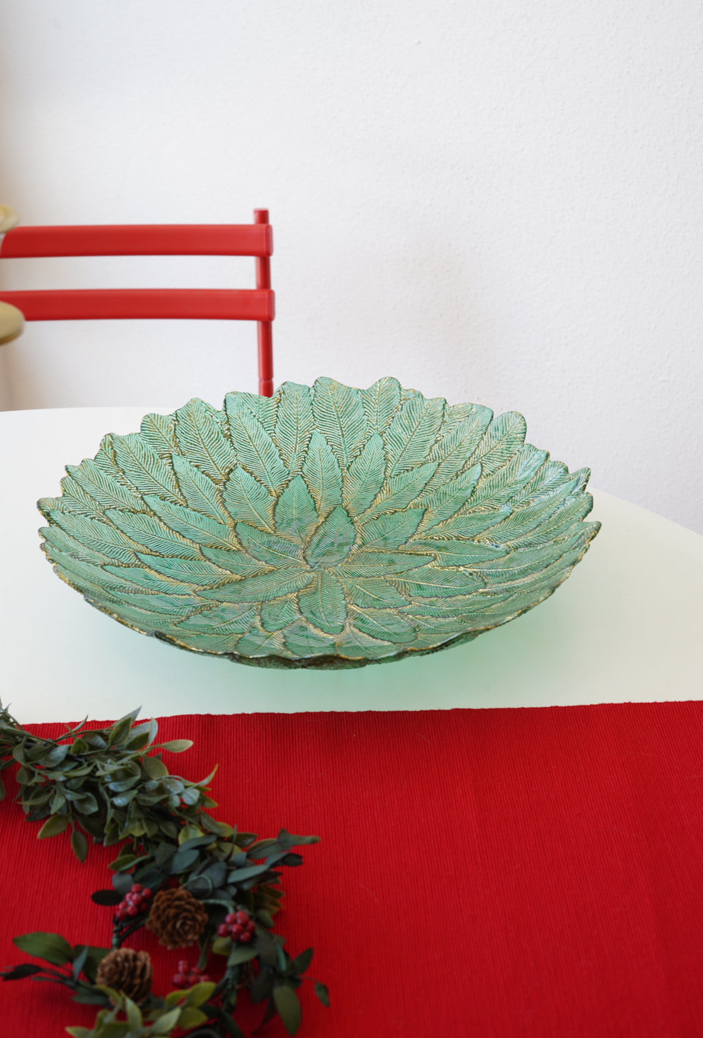 yeşil tırtıklı çiçek tabak 4 adet ve meyvelik