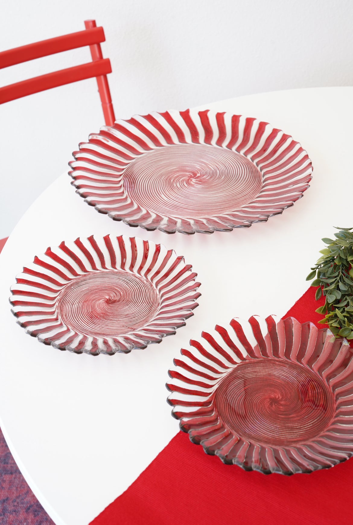 çizgili yılbaşı pasta tabağı set