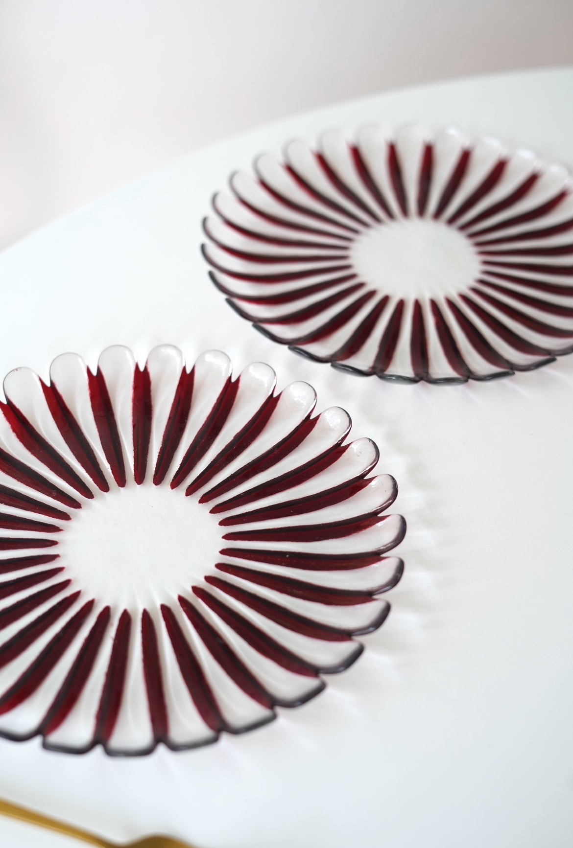 çizgili bordo pasta tabağı 6 adet