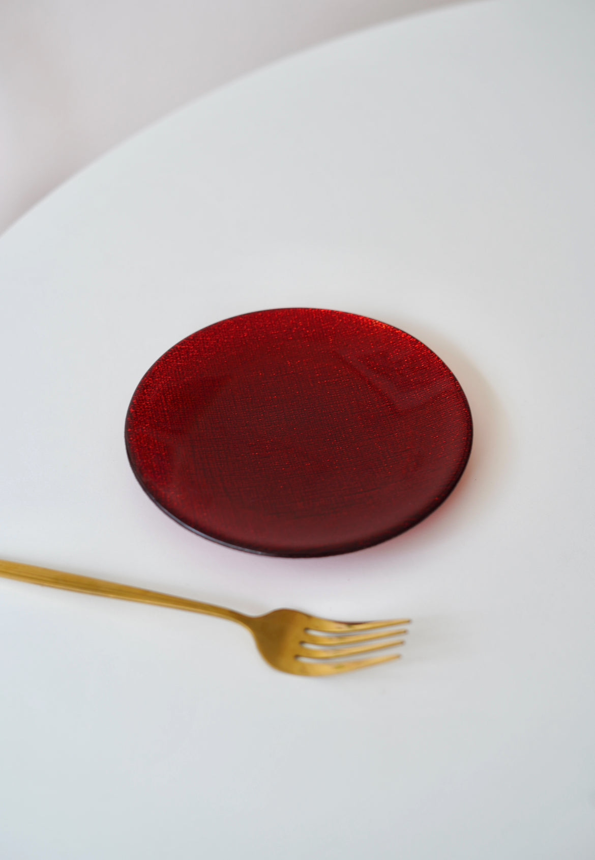 mini tatlı tabağı kırmızı 6 adet