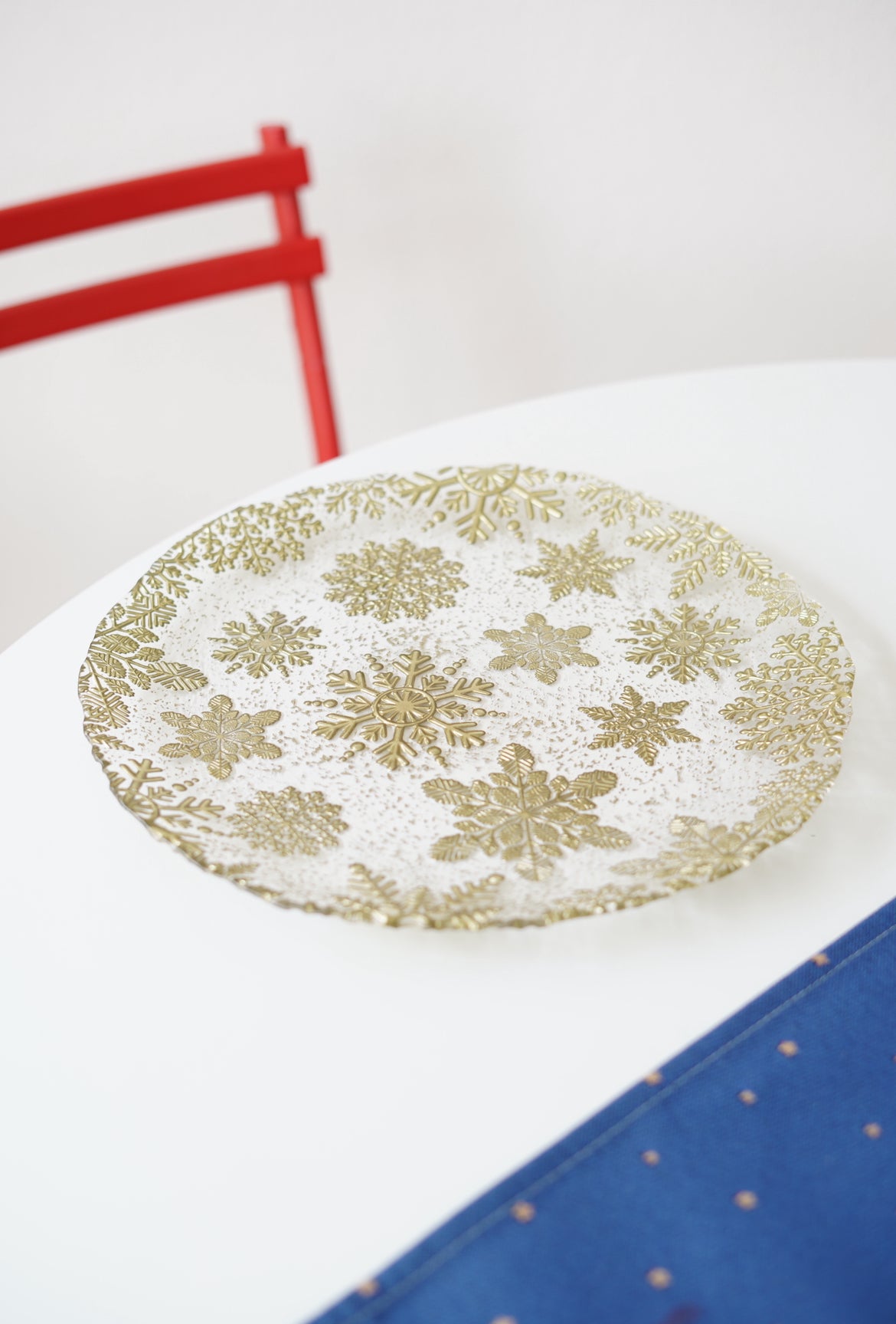 yılbaşı desenli 33 cm sunum tabağı