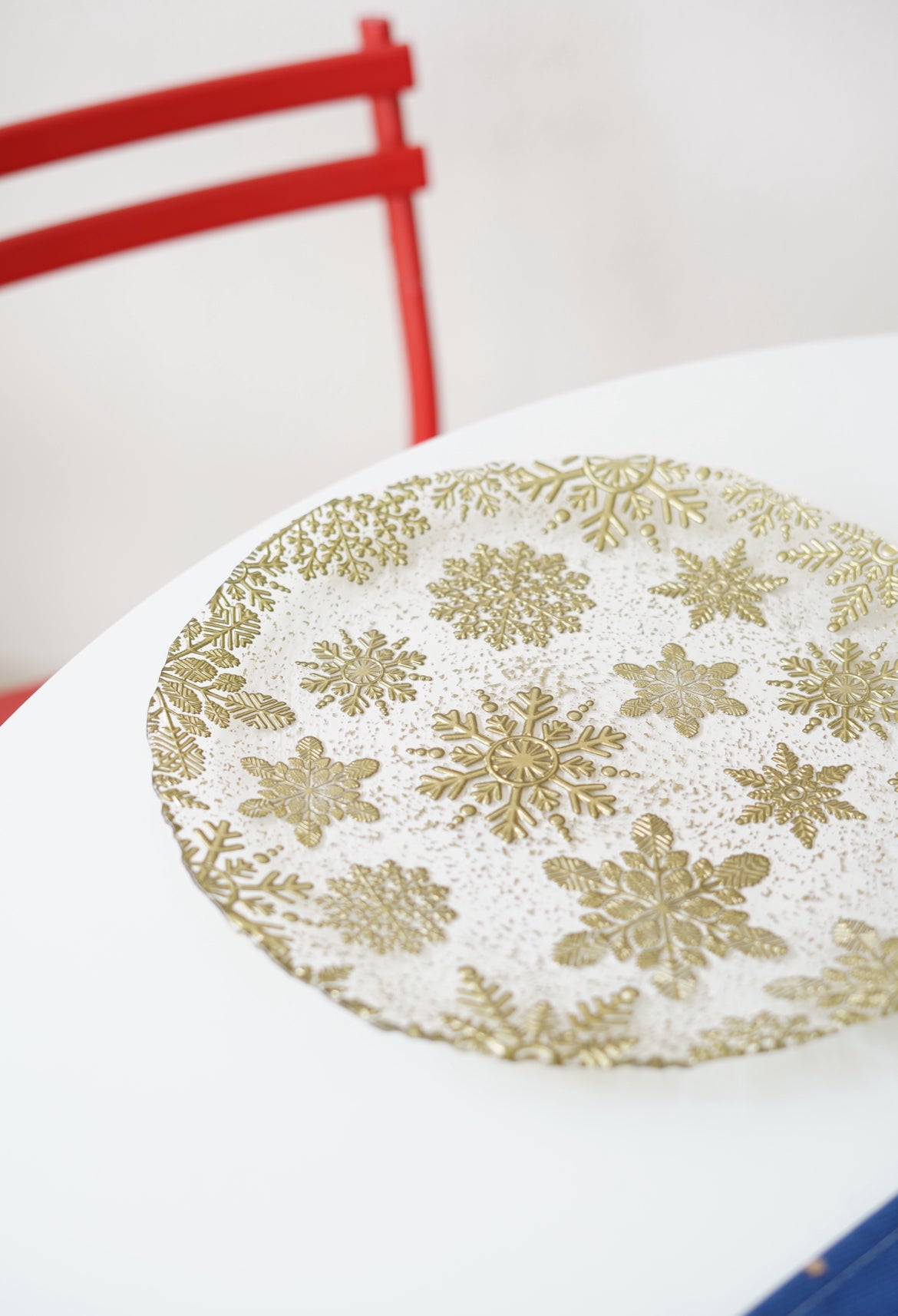 yılbaşı desenli 33 cm sunum tabağı