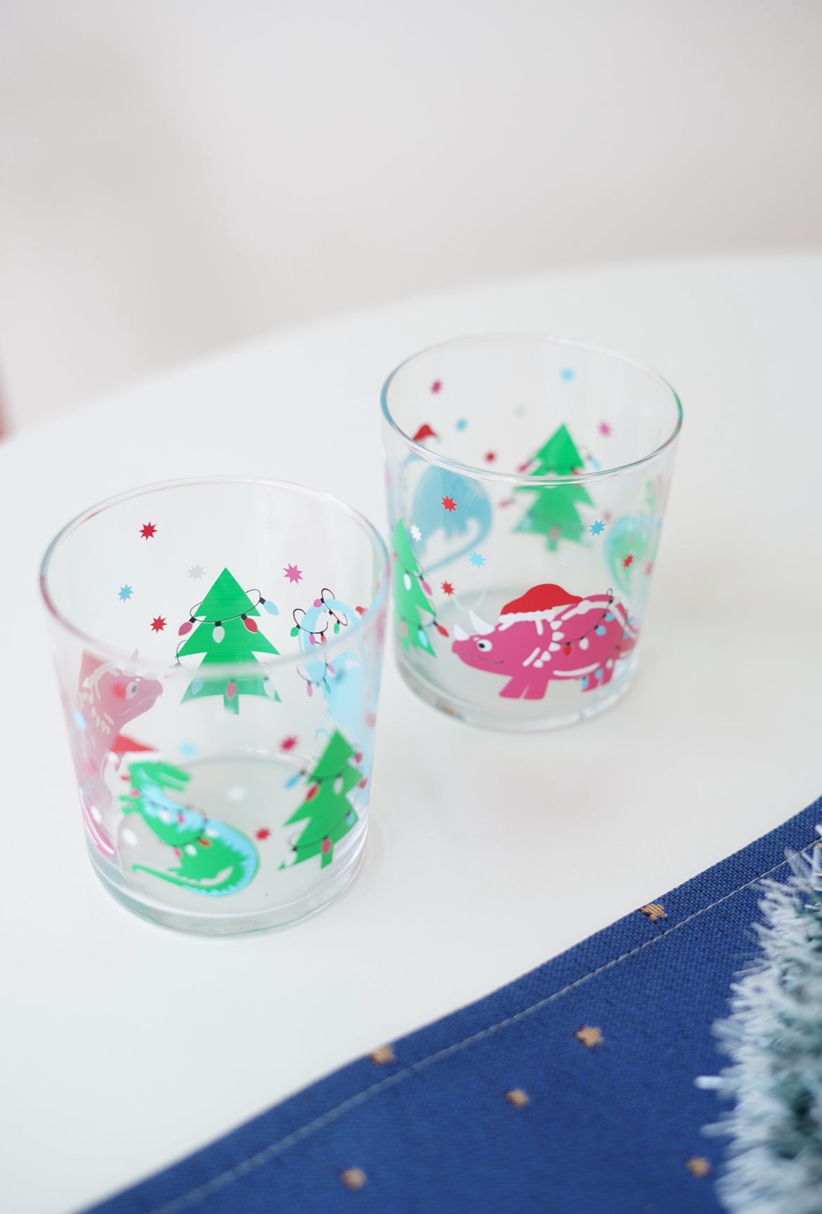 kısa desenli yılbaşı bardağı 2li set