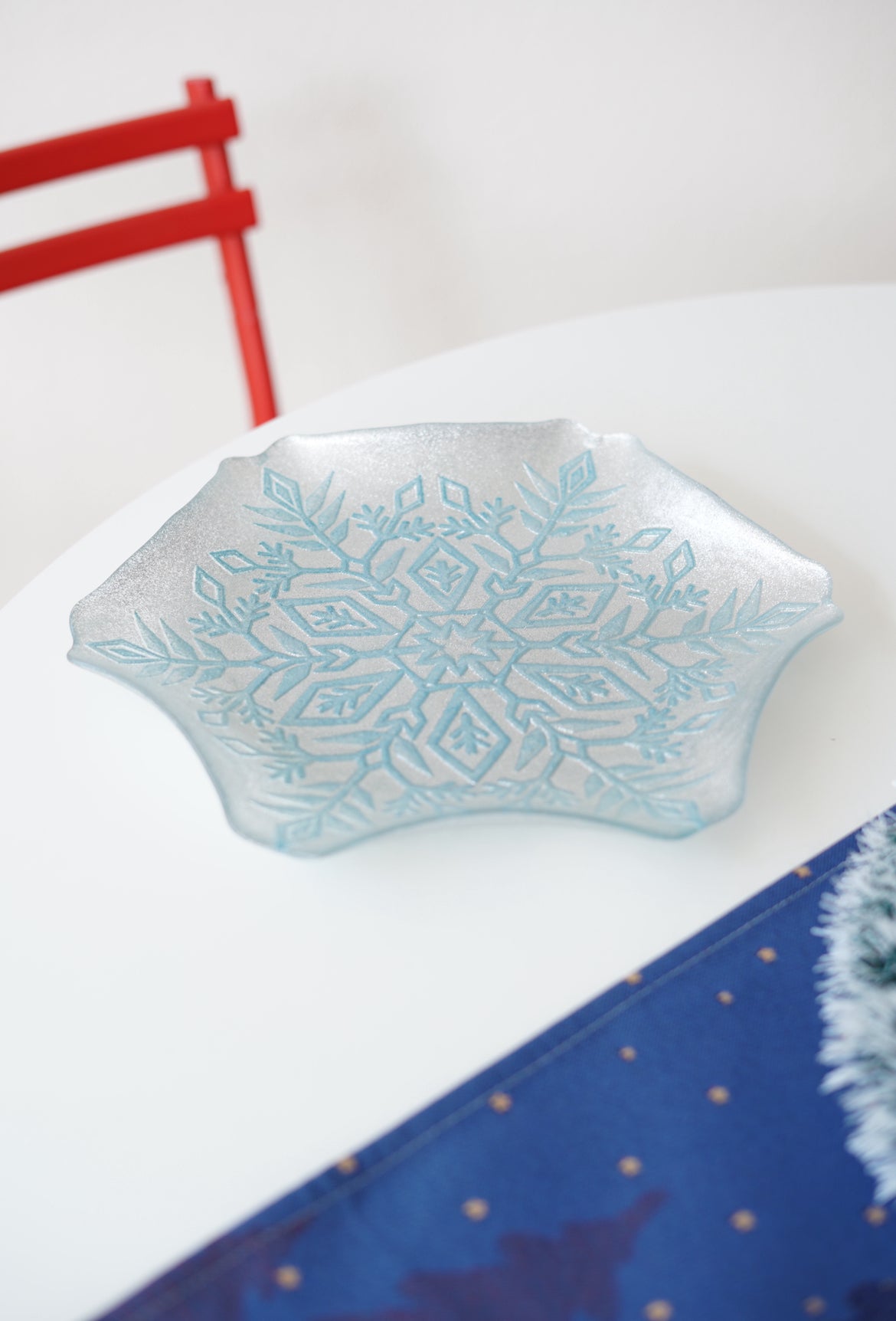 mavi büyük yıldız sunum tabağı