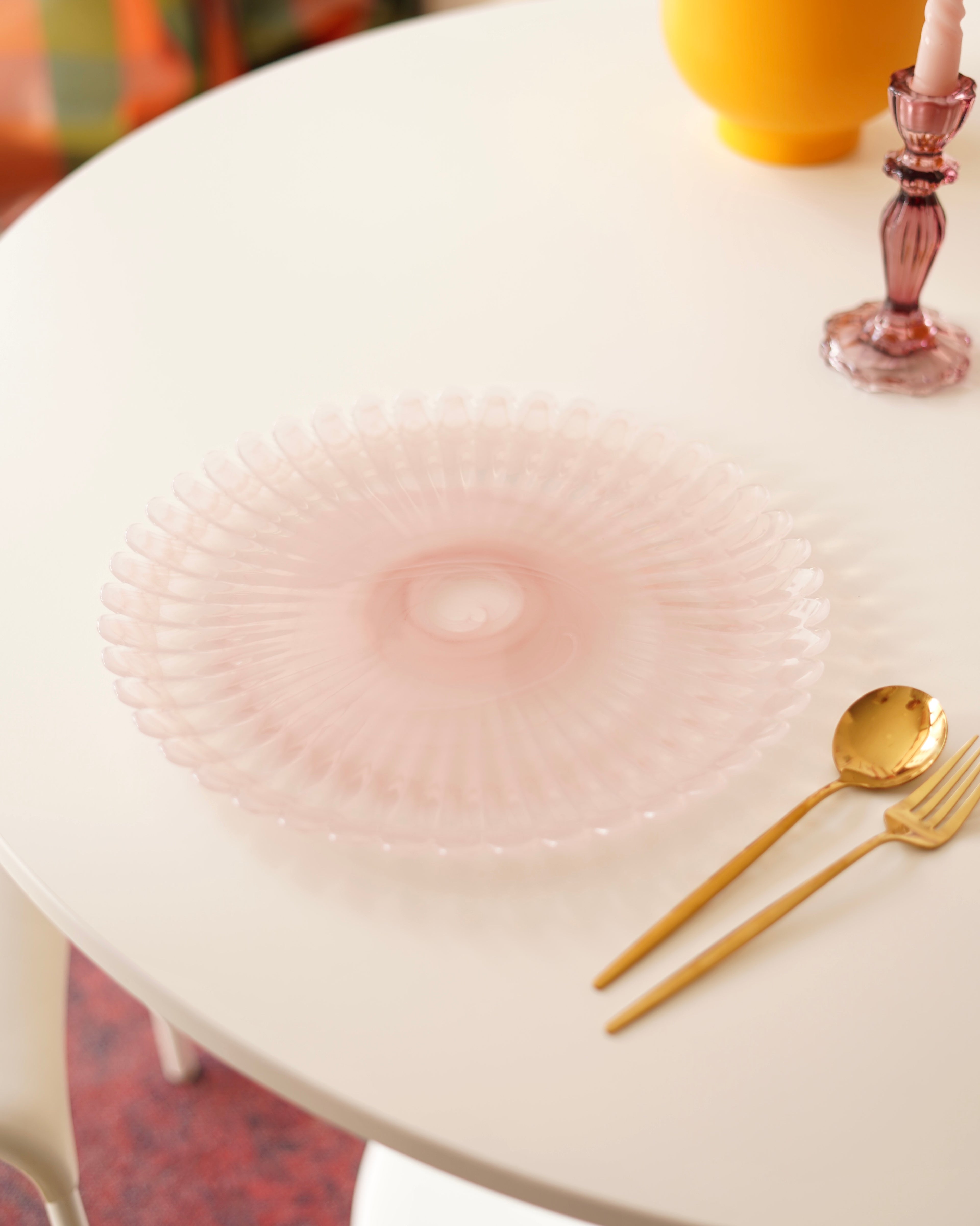 pembe papatya servis tabağı 6 kişilik