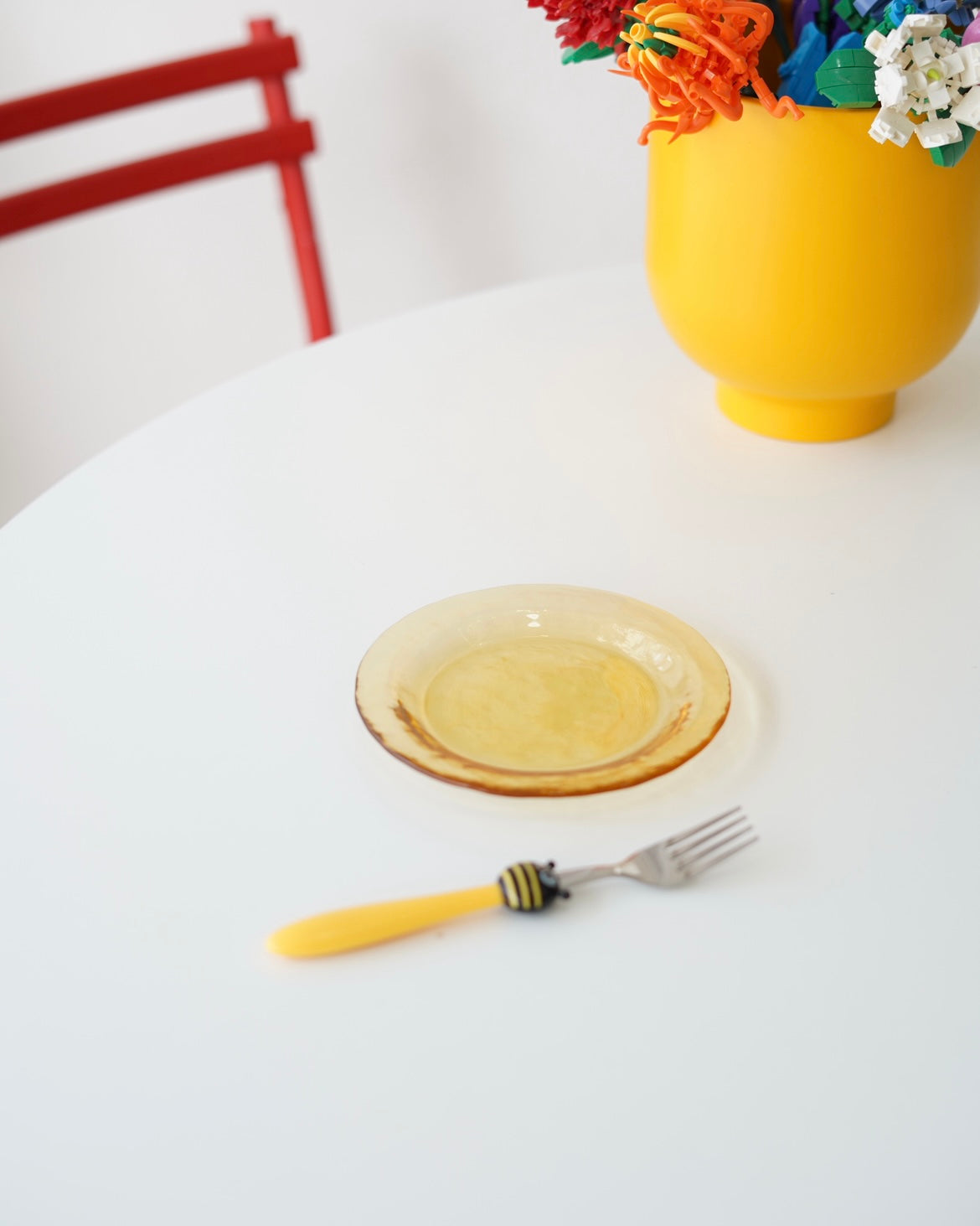 sarı şeffaf 4 adet mini tatlı tabağı