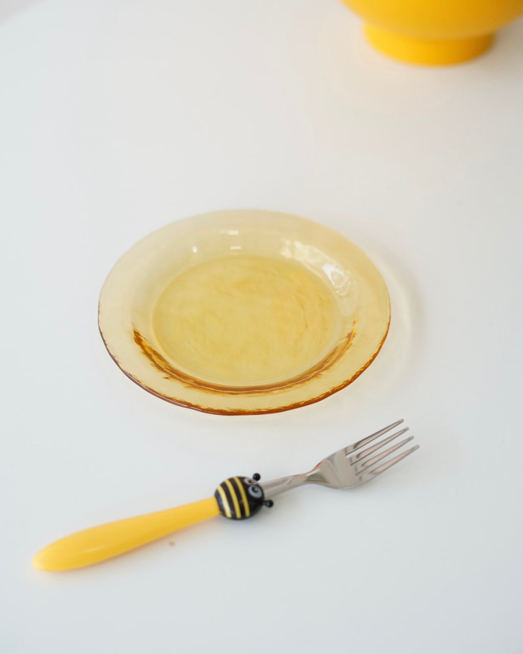 sarı şeffaf 4 adet mini tatlı tabağı