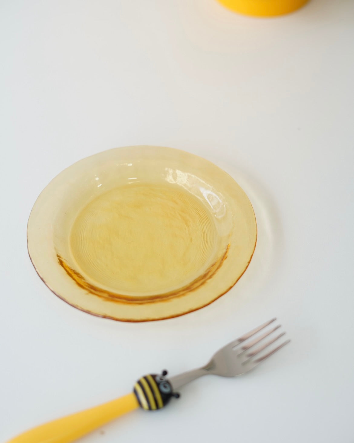 sarı şeffaf 4 adet mini tatlı tabağı