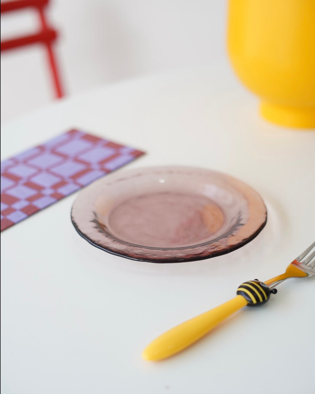 mor şeffaf mini tatlı tabağı 5 adet