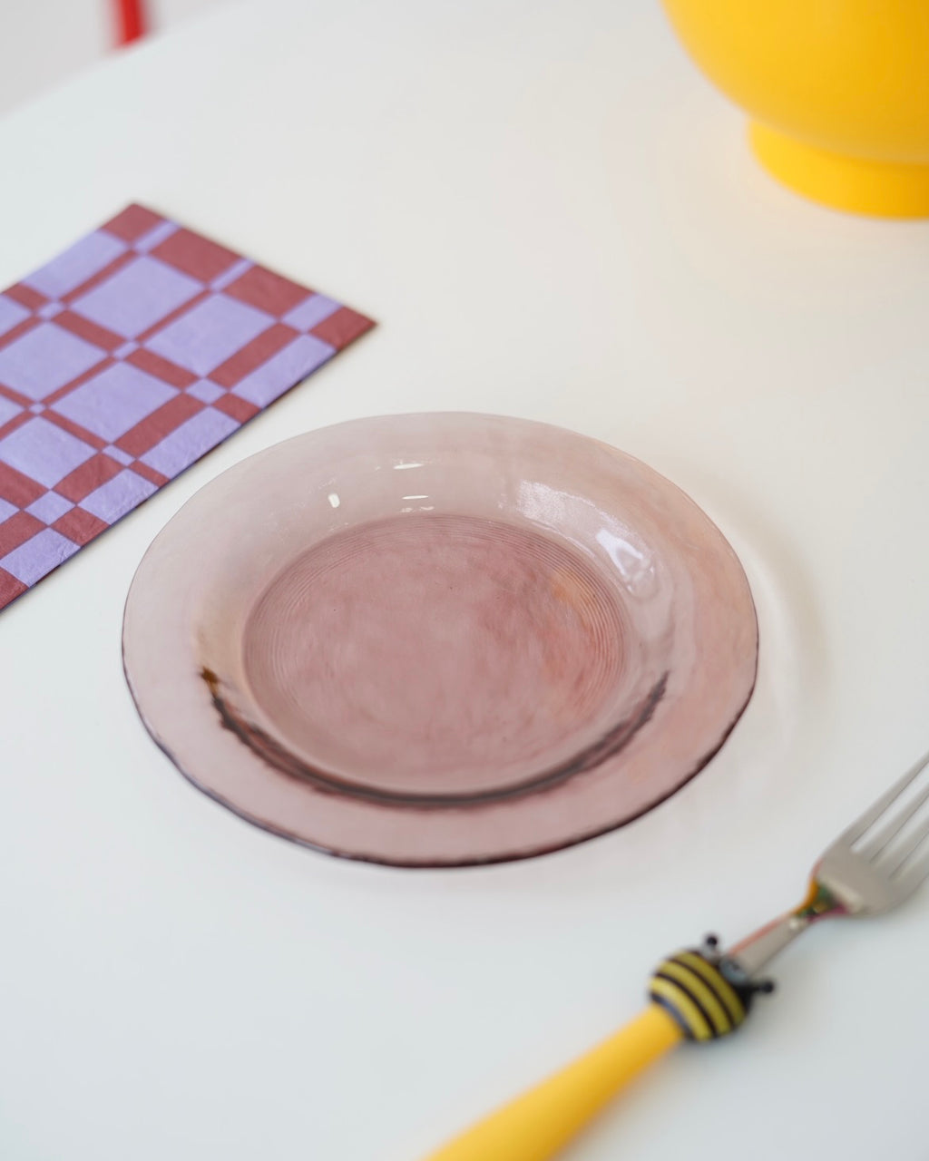 mor şeffaf mini tatlı tabağı 5 adet