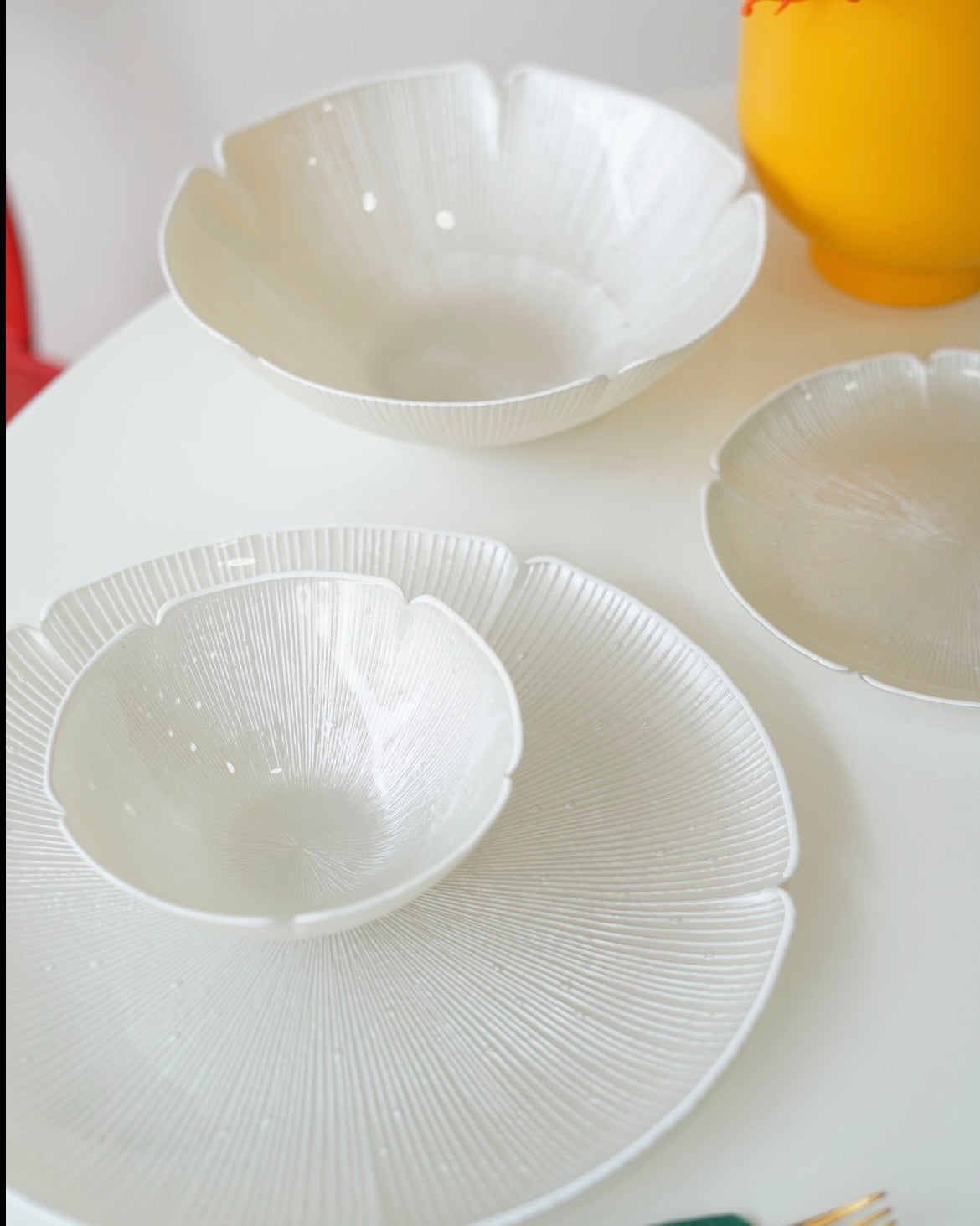 beyaz çiçek model yemek takımı 19 parça 6 kişilik