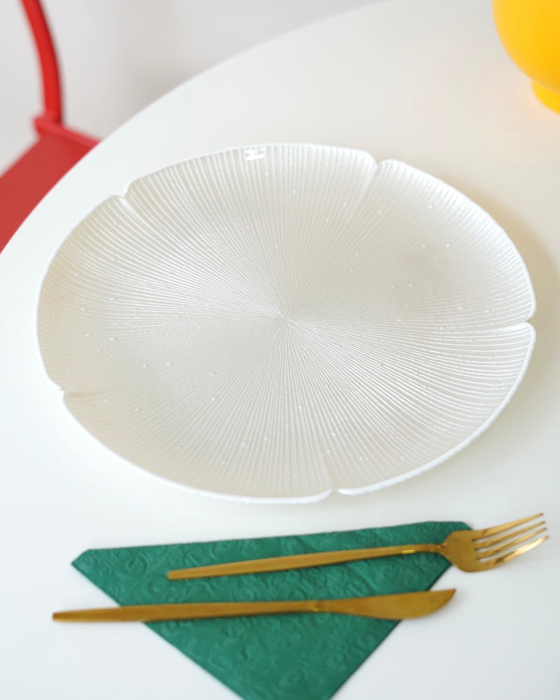 beyaz çiçek 33 cm tabak 6 kişilik