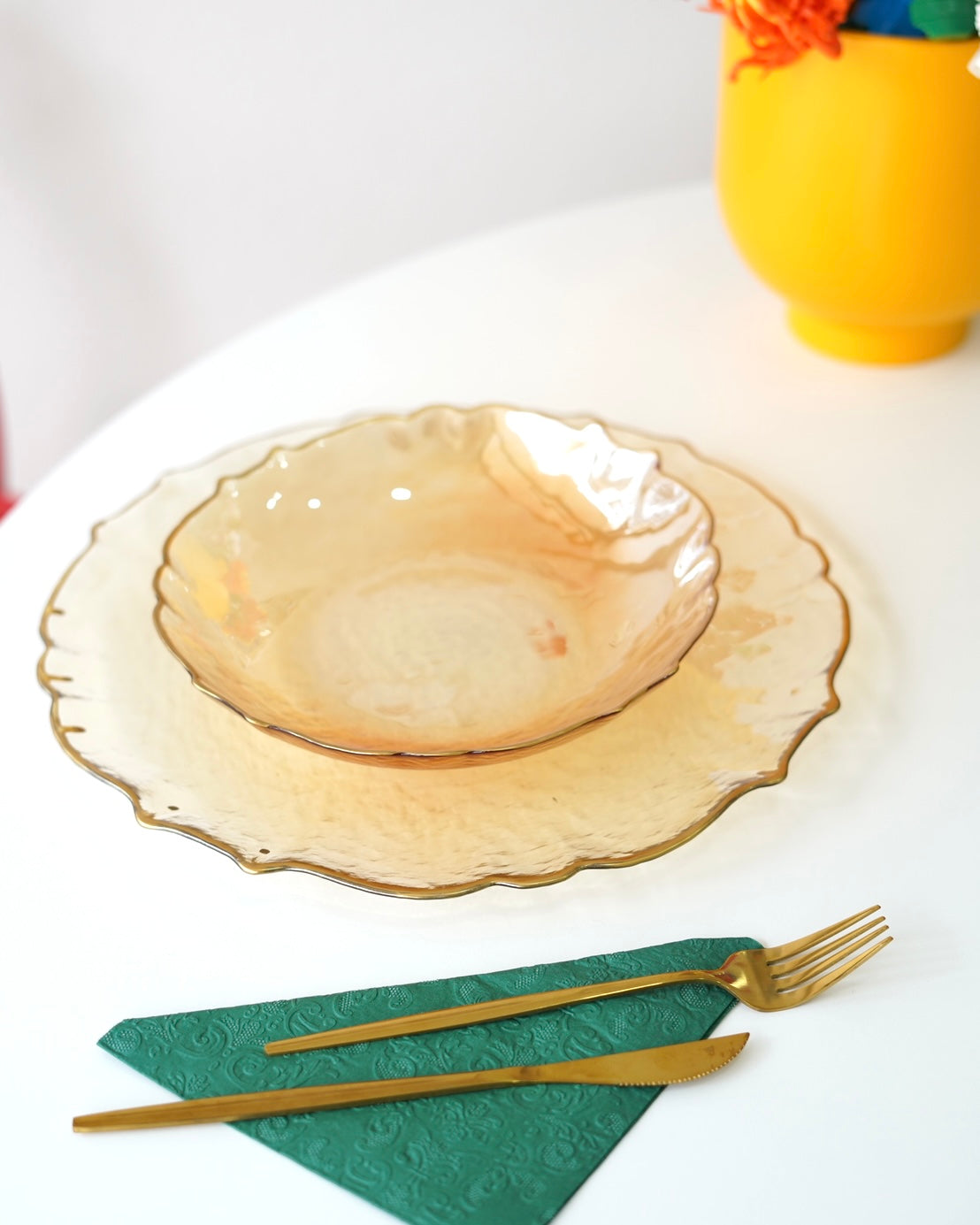 gold detaylı 6 kişilik yemek takımı 12 parça