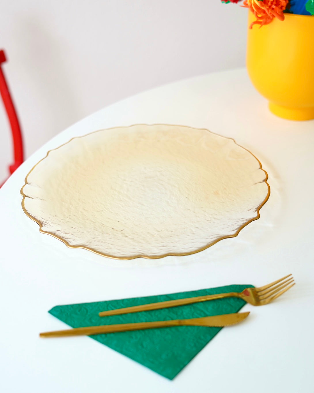 gold detaylı 6 kişilik 33 cm tabak