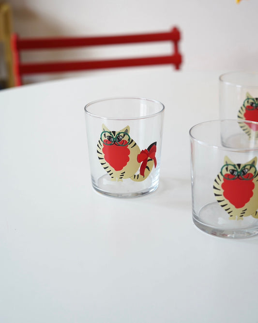 kedi desenli kısa bardak 3 adet