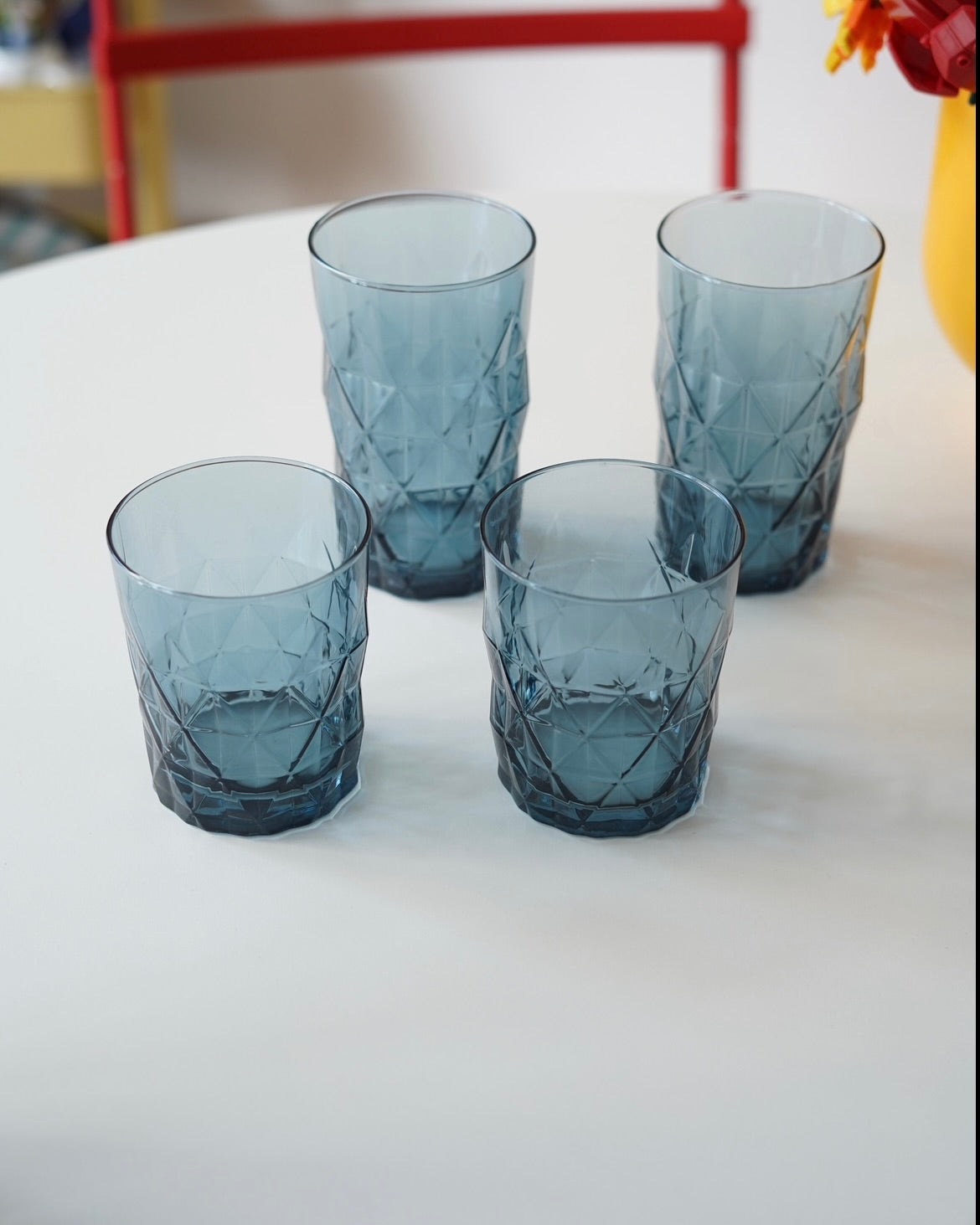 mavi kısa kesme bardak 4 adet