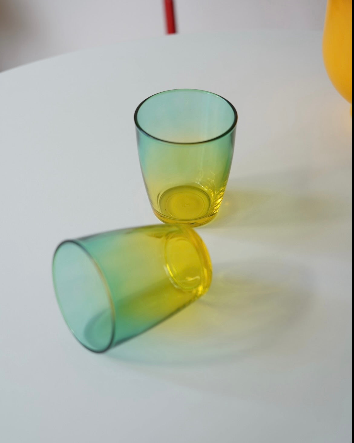 sarı yeşil 2 renk kısa bardak 3 adet