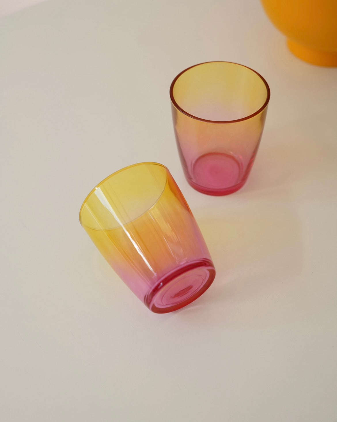 pembe sarı kısa bardak 3 adet