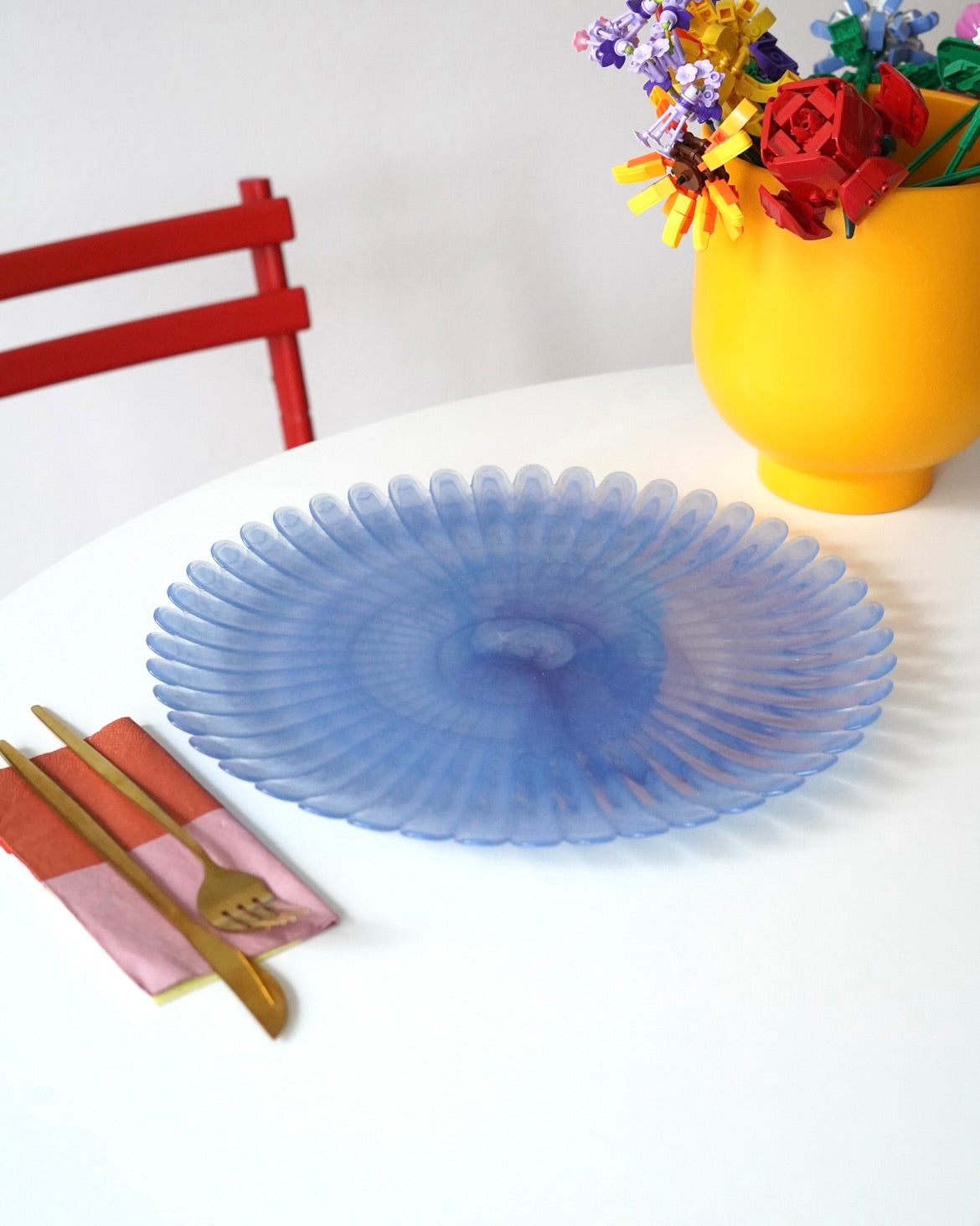 koyu mavi tırtıklı 33 cm 6 kişilik tabak
