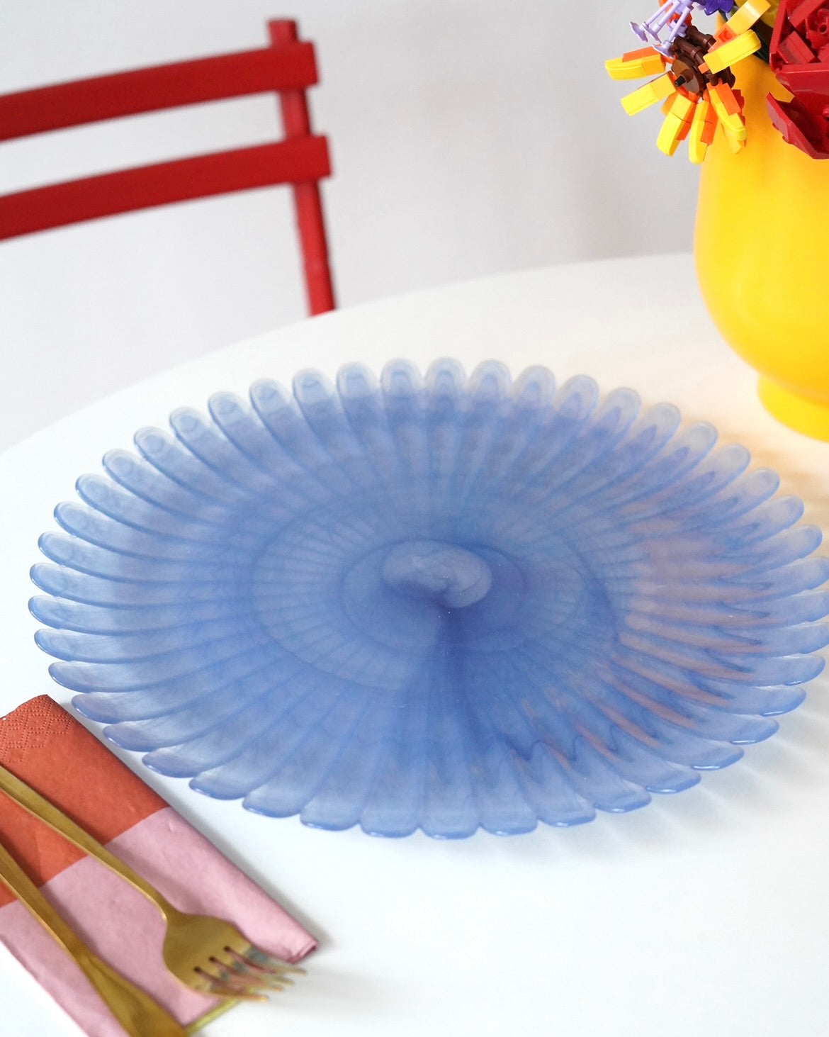 koyu mavi tırtıklı 33 cm 6 kişilik tabak