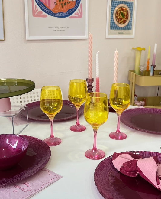 sarı pembe kadeh 3 adet