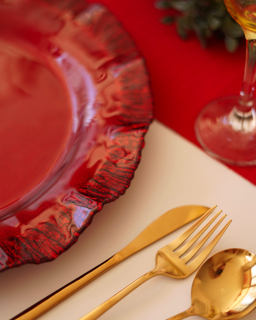 Kırmızı Kenarları dalgalı supla 6 kişilik