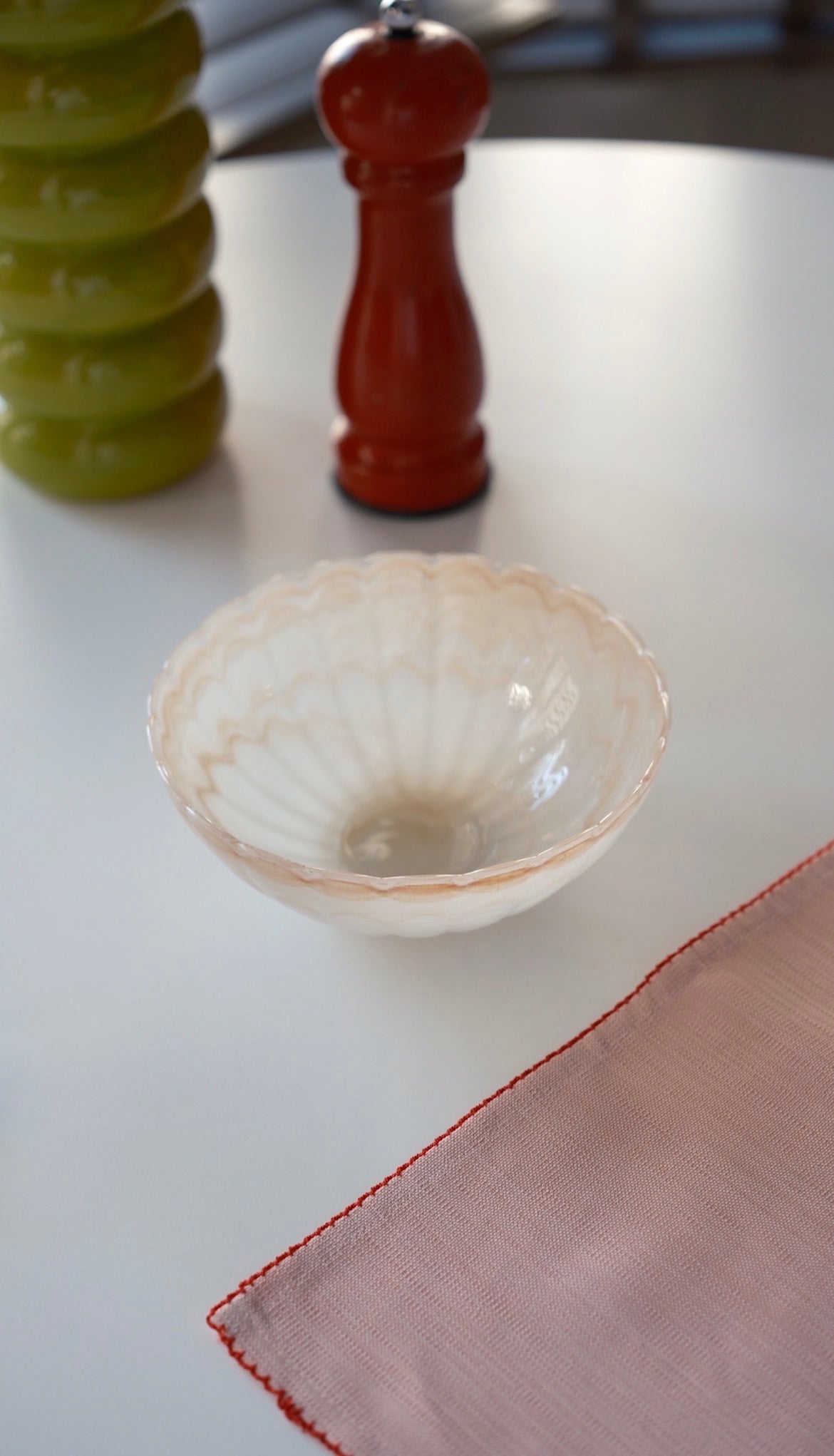 krem papatya kase  2 adet