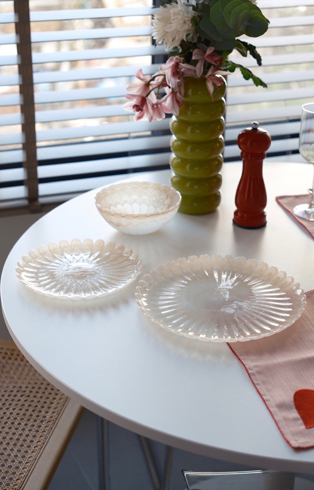 krem papatya servis tabağı 28 cm  6 adet