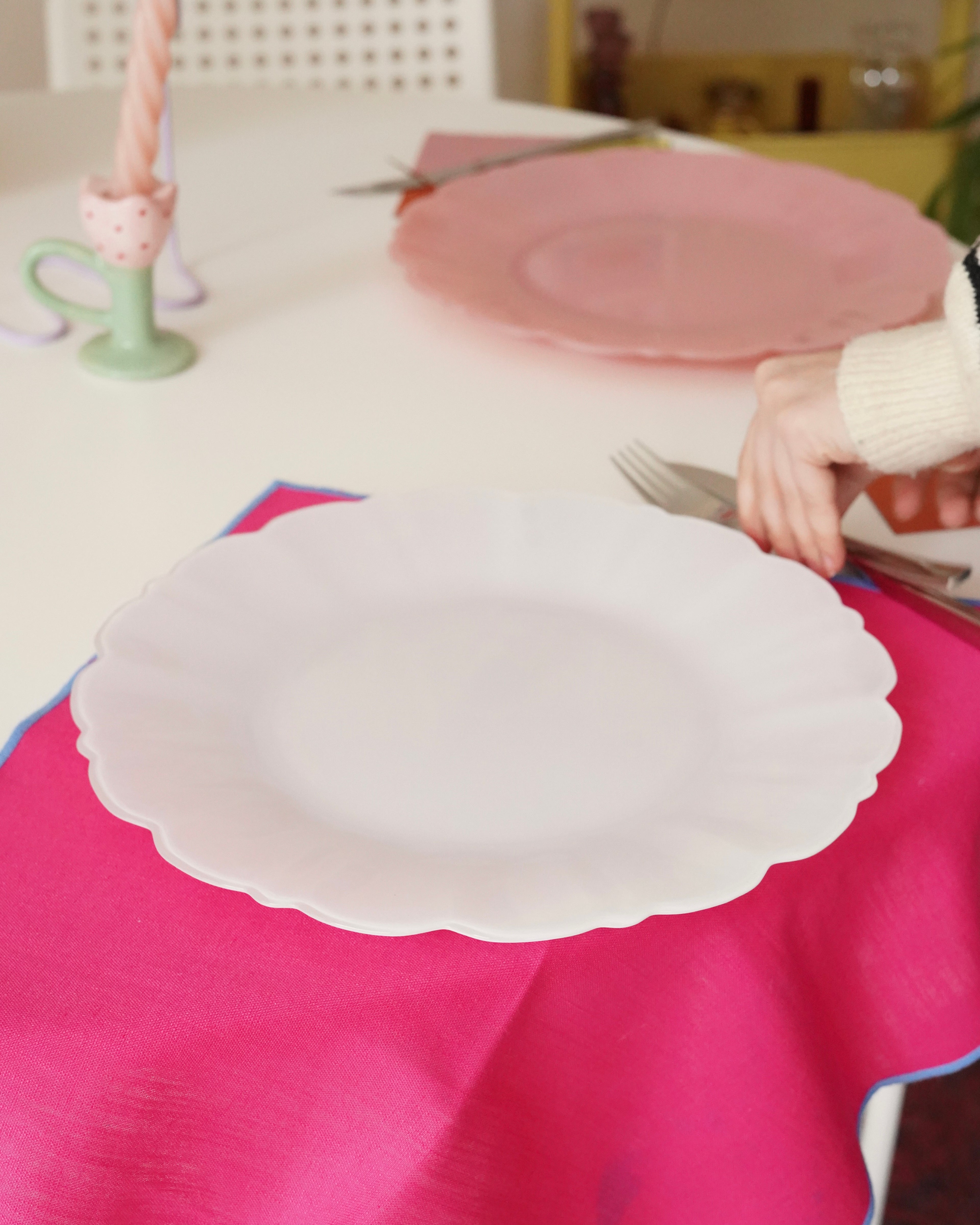beyaz papatya 33 cm tabak 6 kişilik