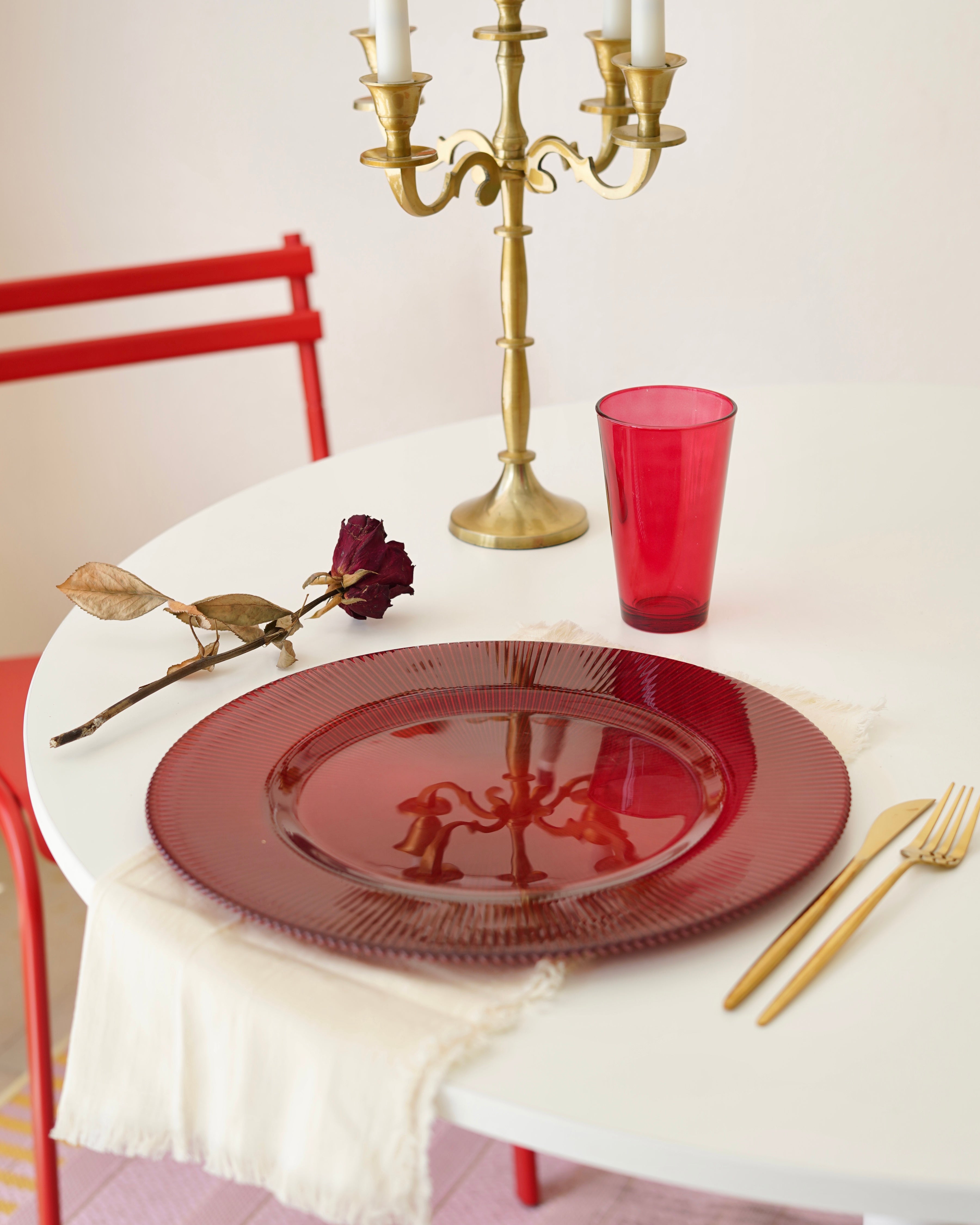 kırmızı 33 cm tabak 6 kişilik